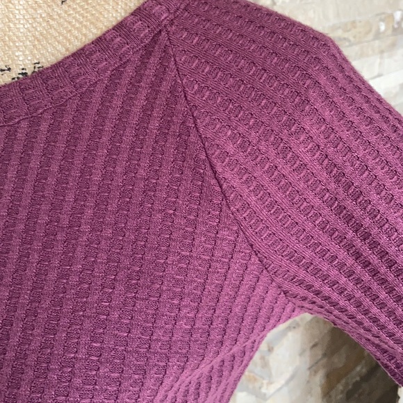 Chaser maroon plum waffle weave long sleeve shirt - Picture 6 of 16